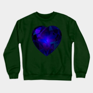 Purple and Blue Heart Gemstone Crewneck Sweatshirt